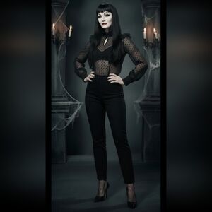 Vintage 90s Club Wear Lace Blouse S